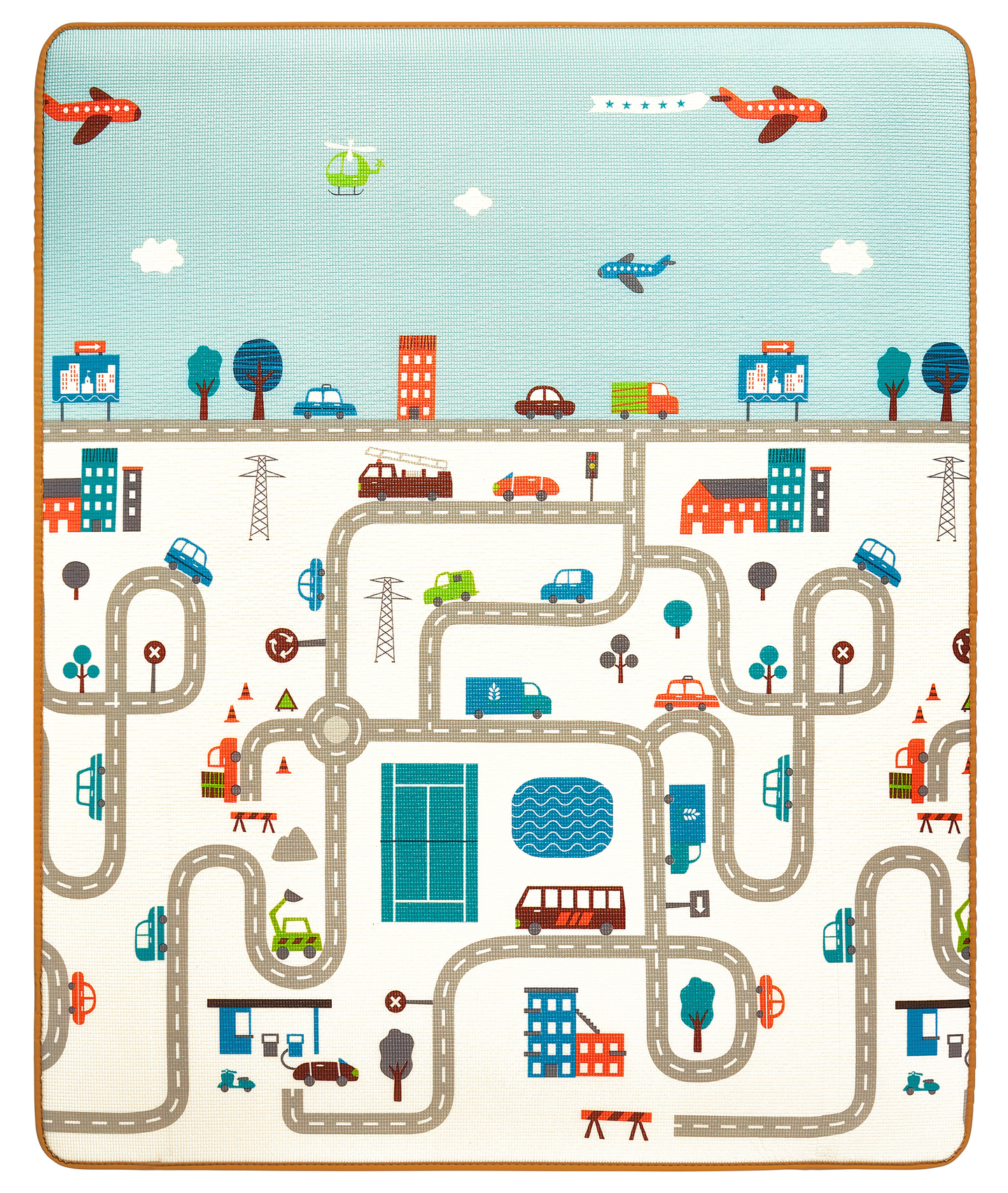 Dvostranska penasta podloga XXL - zvitek 2 CM (cesta in cikcak)