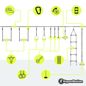Nindža proga z ovirami za otroke - HyperMotion slackline set - 10 ovir