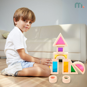 Mavrični leseni bloki - 25 elementov