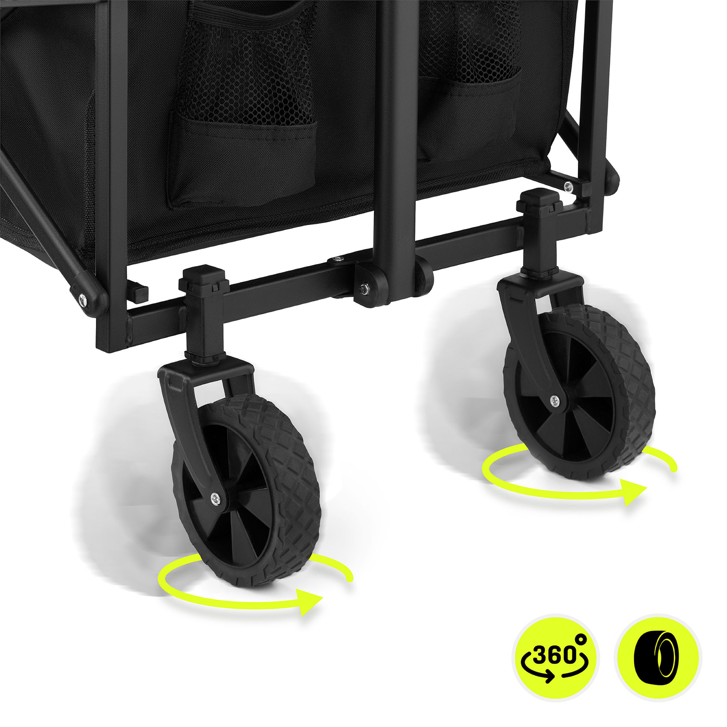 HyperMotion zložljiv invalidski voziček za plažo - črn, 80 kg