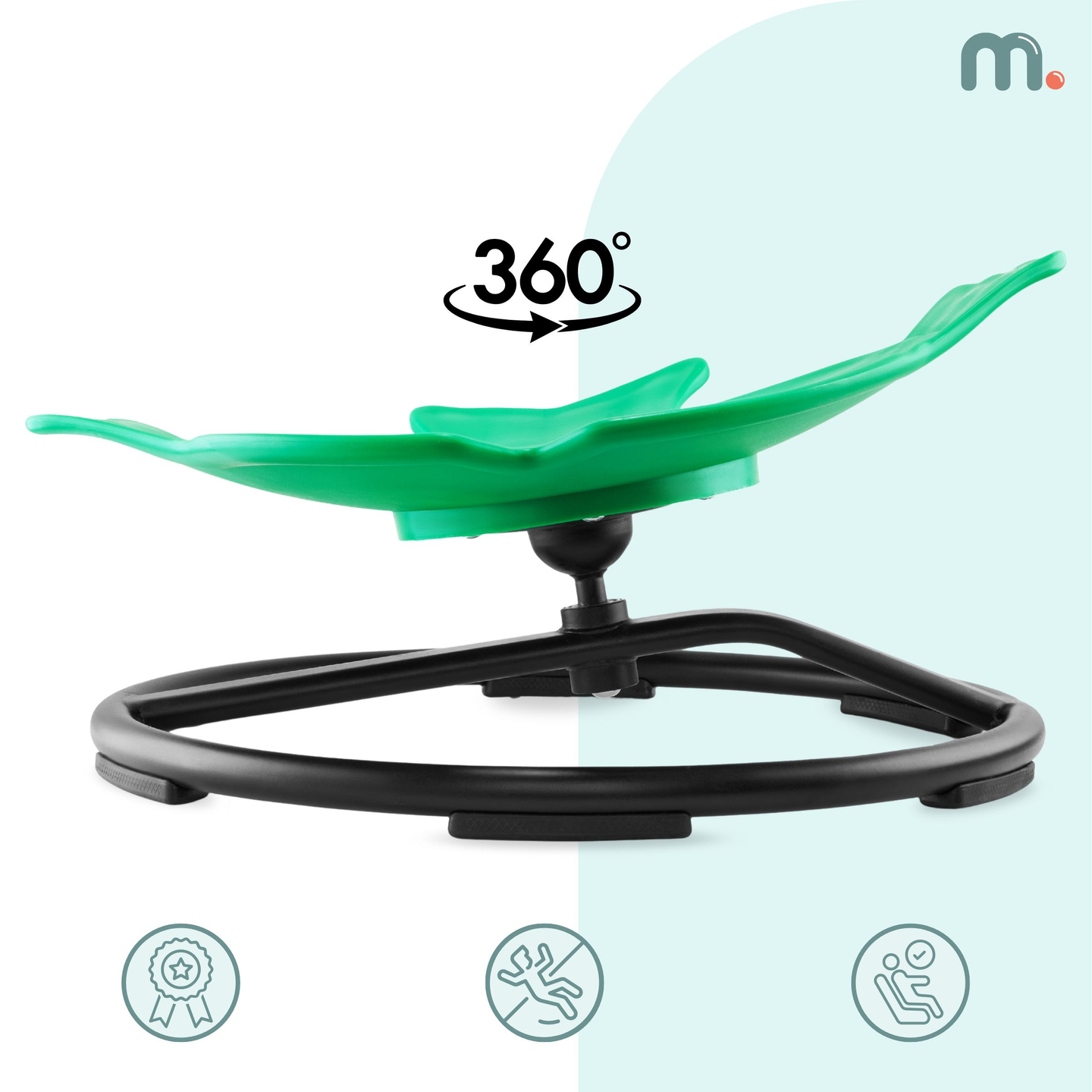 Mini otroški vrtiljak Riba - zelena barva