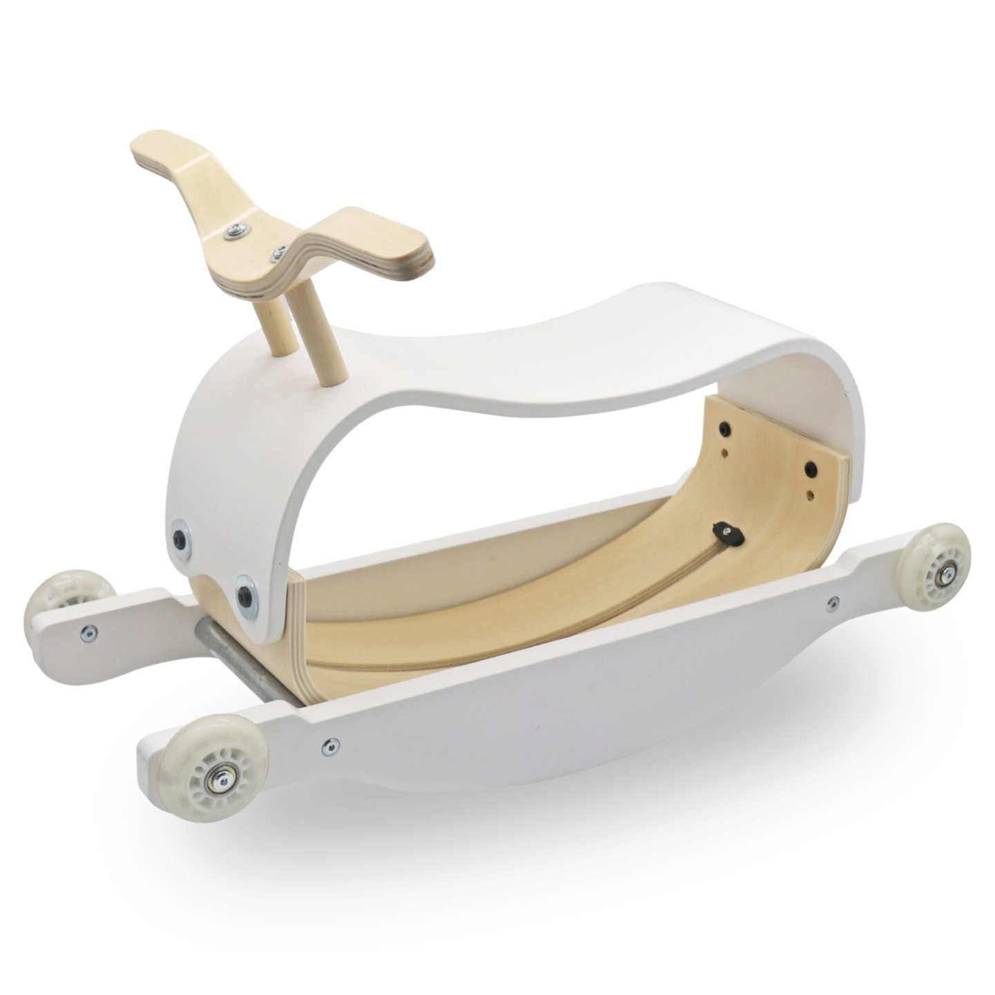 Leseno otroško vozilo in gugalnik 2 v 1 - gugalni konjiček + vozilo