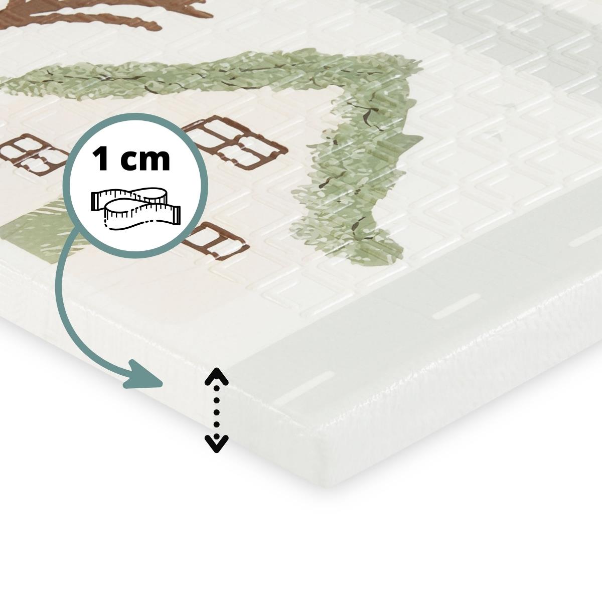 Dvostranska zložljiva podloga iz pene 180 x 120 x 1 cm - Charming Town/Sand Beige