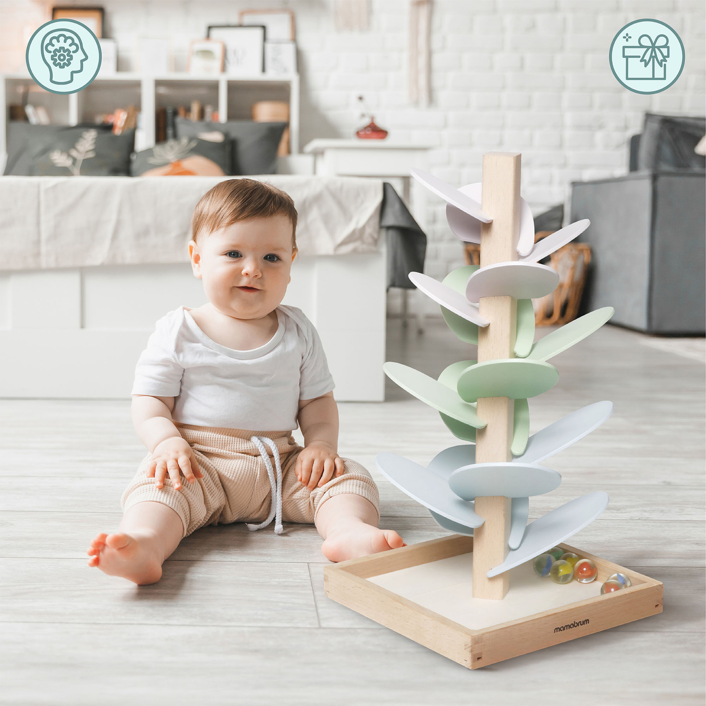 Leseni kulodrom - zvočno drevo s kroglicami