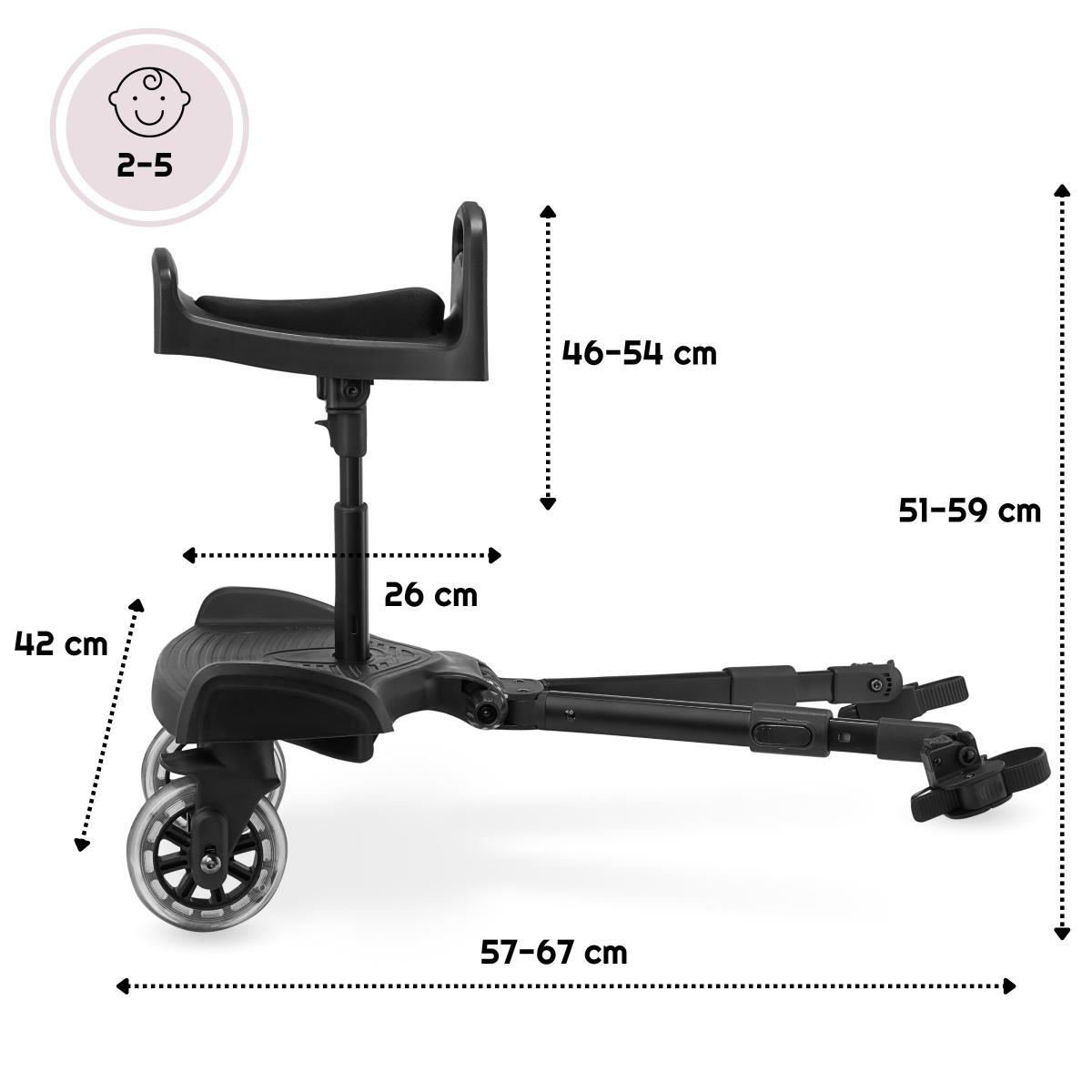 Podaljšek za otroški voziček z nastavljivim sedežem in univerzalnim pritrdilnim sistemom - Moby-System BUGGY2GO
