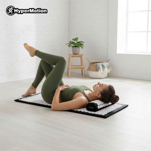 Velika akupresurna podloga z blazino in prevleko - 130 cm HyperMotion črno-bela