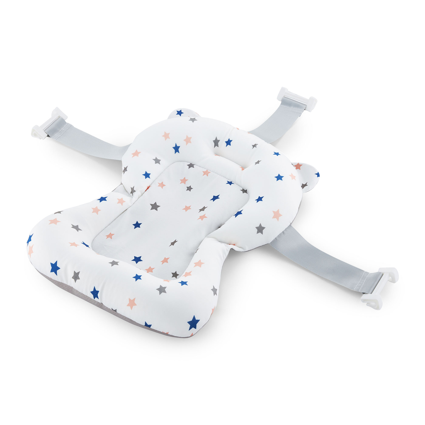 Zložljiva kopalna kad za dojenčke s termometrom, vložkom in stojalom - barva umazano roza