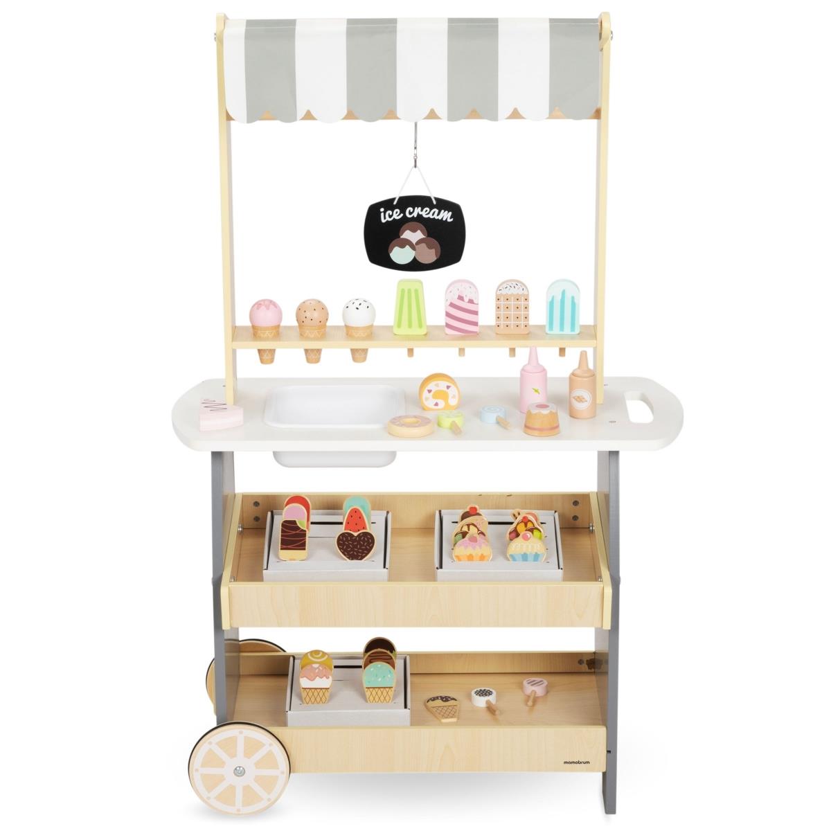 Lesena sladoledarna na kolesih - voziček za sladoled