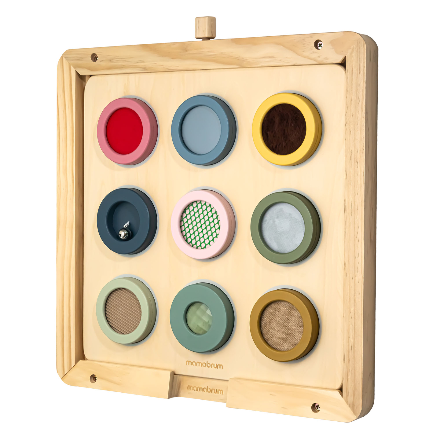 Lesena senzorična tabla Montessori – 9 tekstur za odkrivanje in razvoj dotika