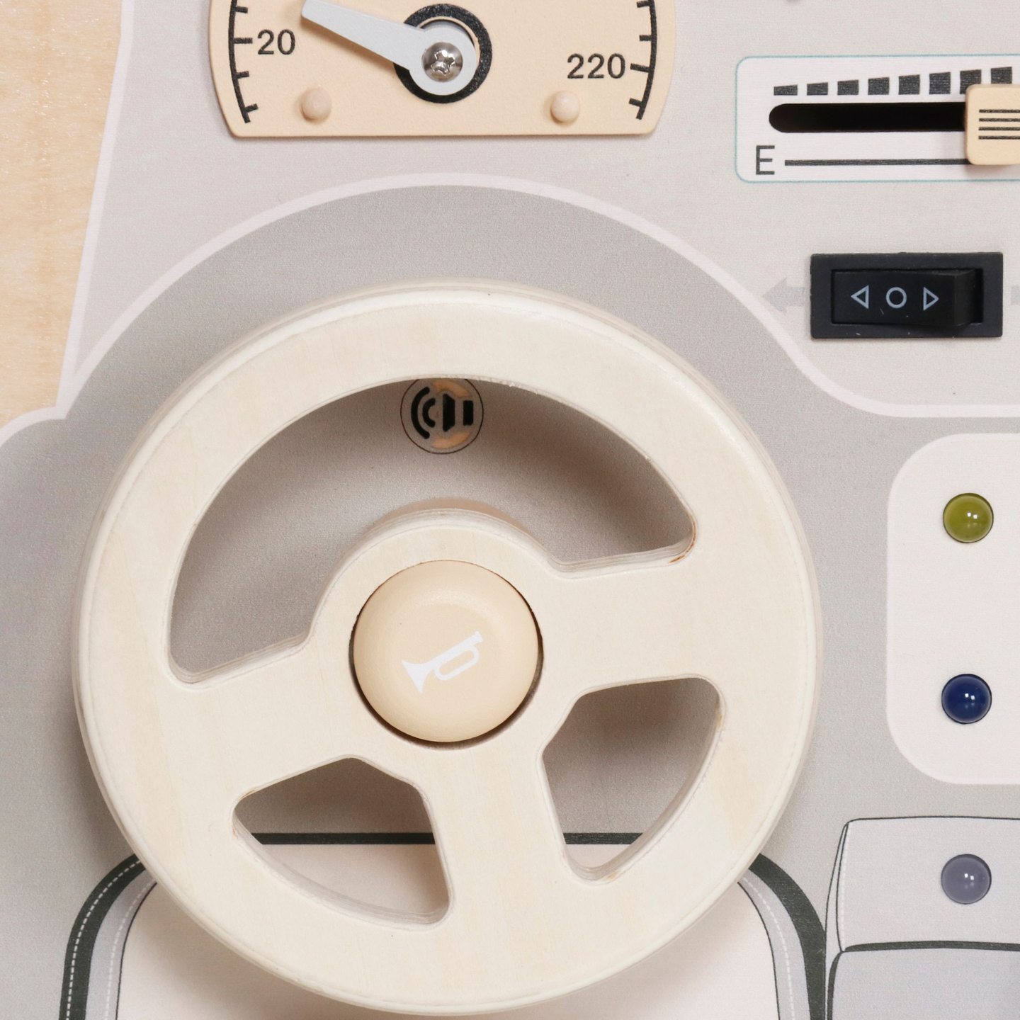 Montessori lesena igralna plošča za majhne otroke - armaturna plošča avtomobila