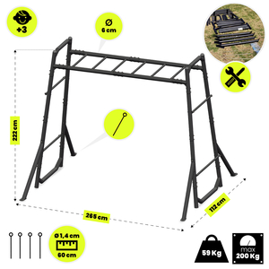 Vrtna gimnastična lestev, kovinska