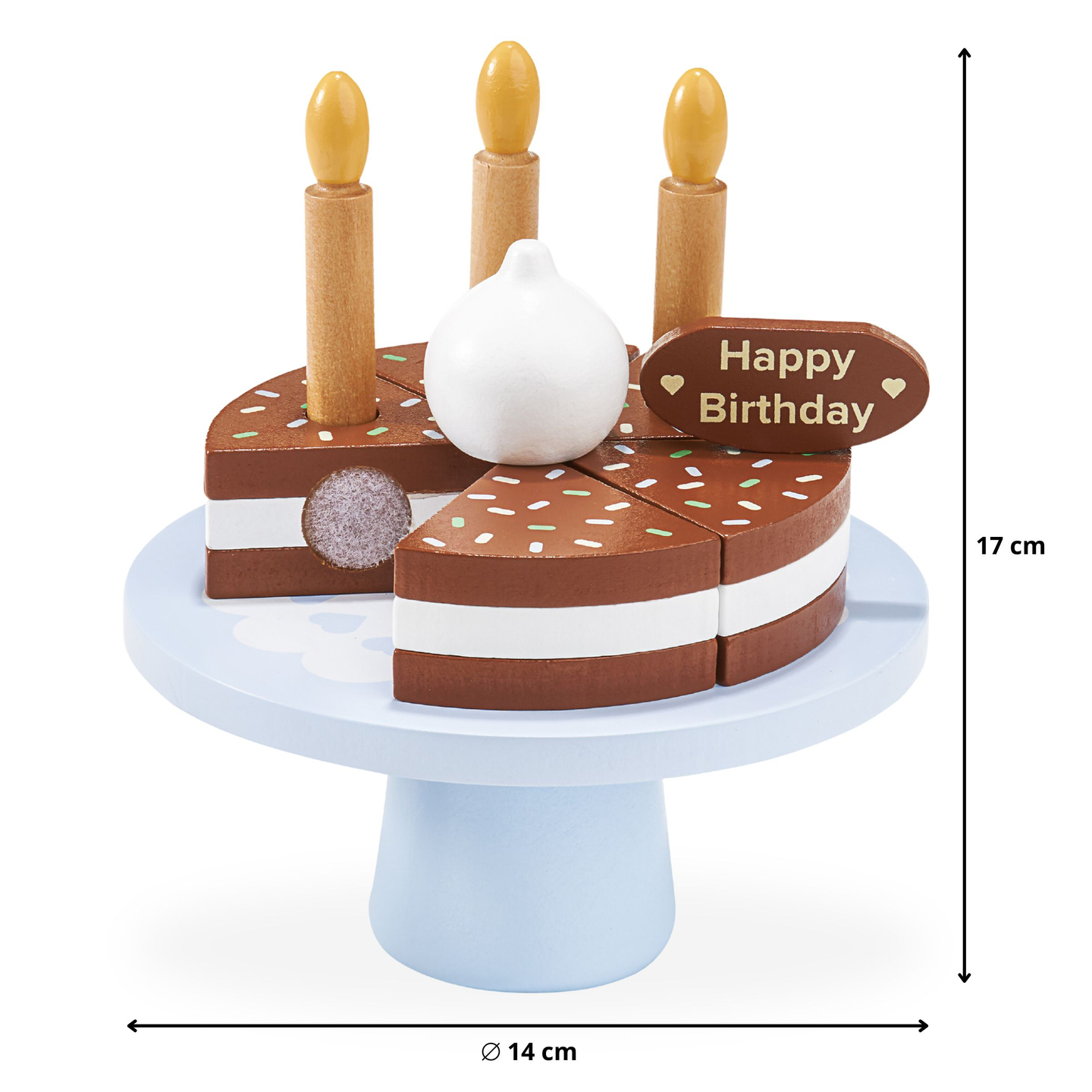 Lesena rojstnodnevna torta za rezanje