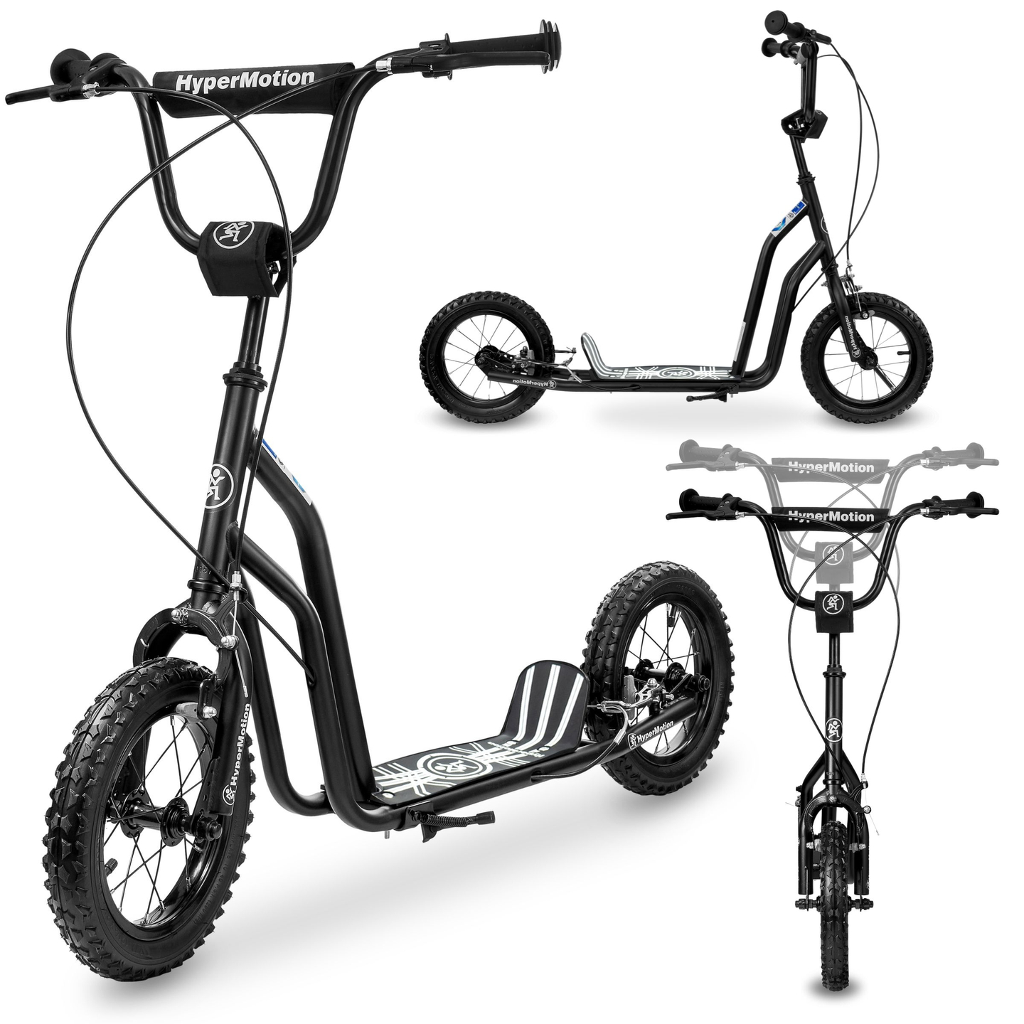 Skuter HyperMotion VIVA 12 (30 cm kolesa s črpalko) - črn