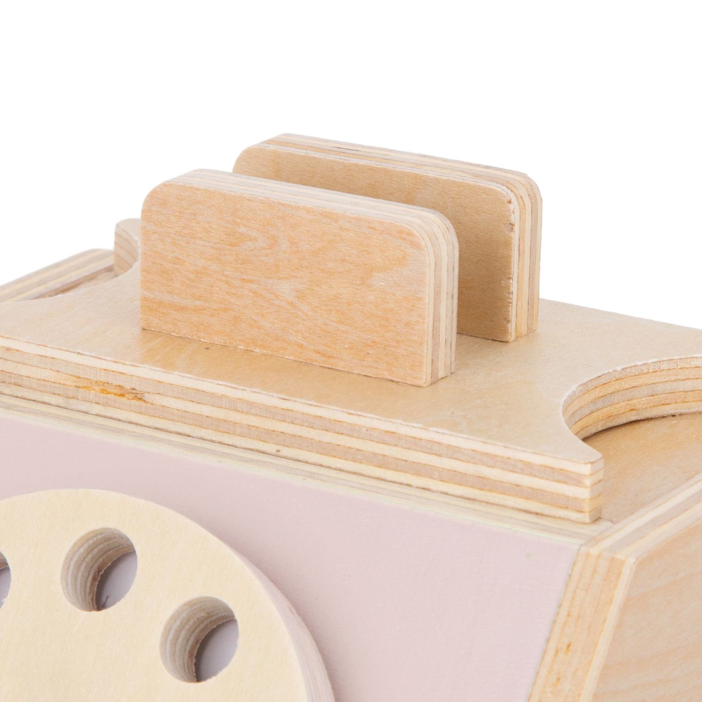 Retro leseni telefon - pastelno roza