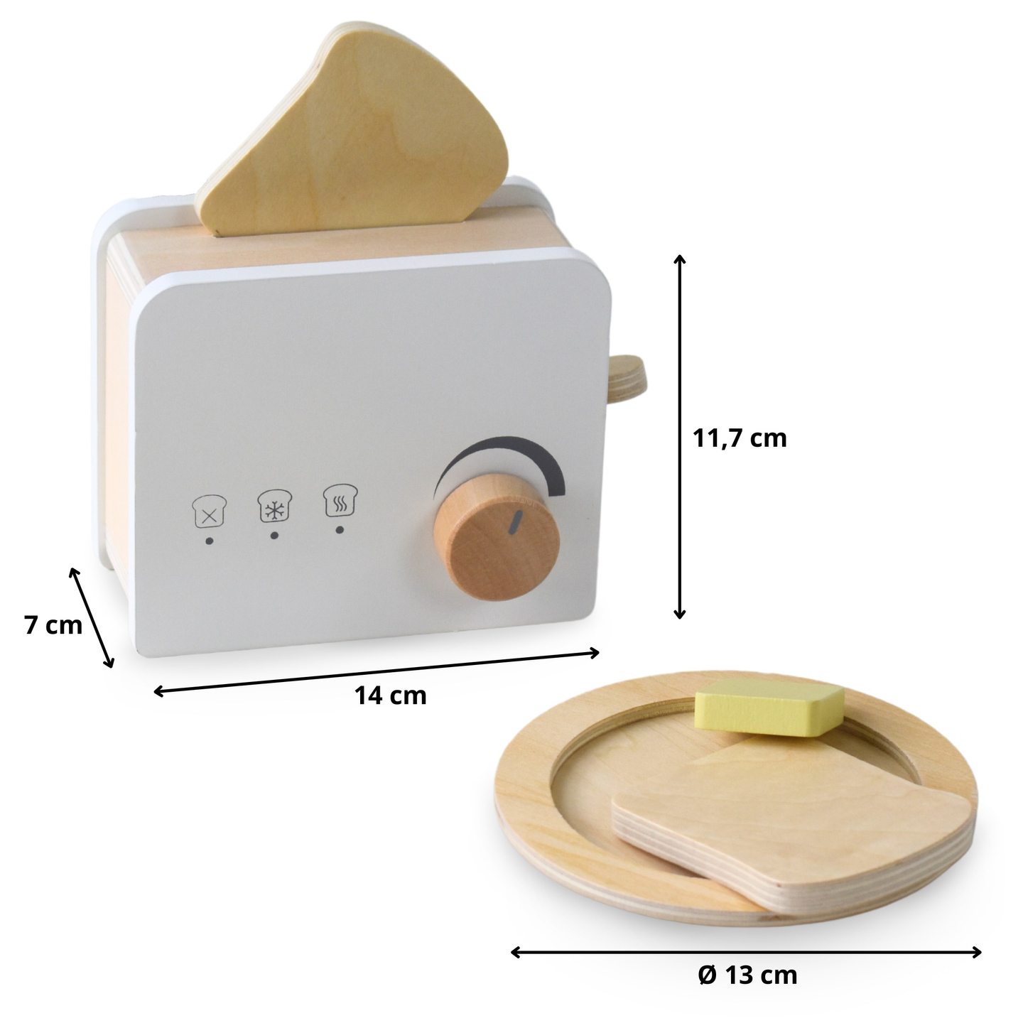 Leseni opekač kruha z dodatki