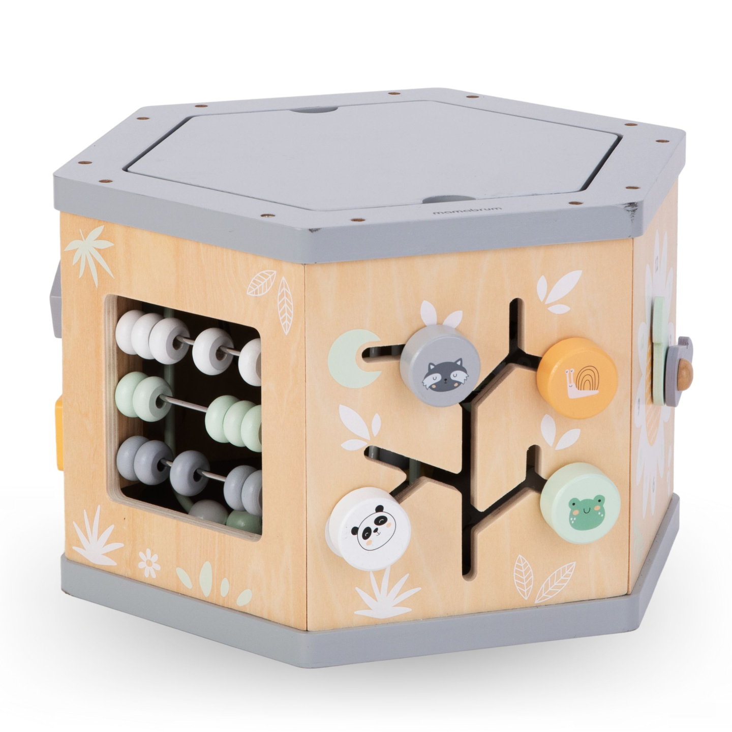 Interaktivna lesena izobraževalna kocka 7 v 1 - motorična zanka