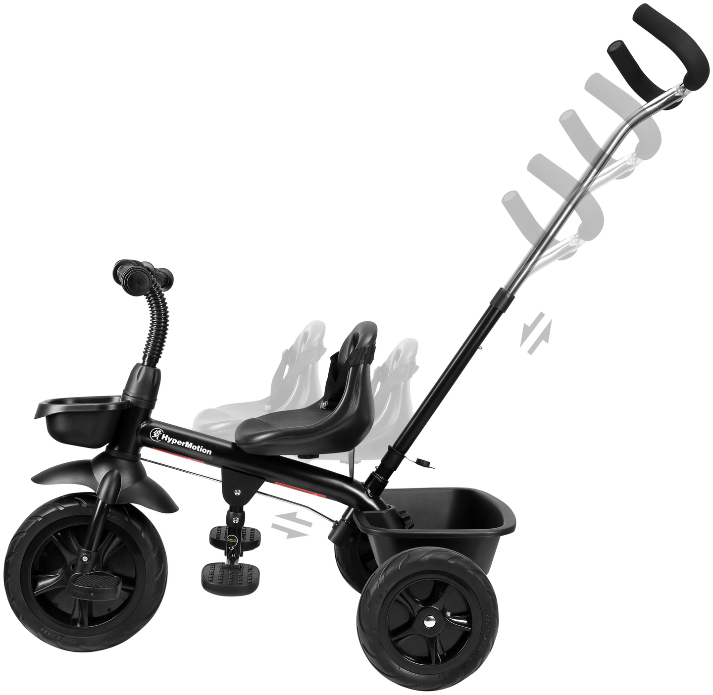 HyperMotion TOBI VECTOR tricikel - večna napihljiva kolesa + tlačilka. Barva: črna.