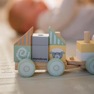 Leseni vlak z bloki za dečka - Kmetija