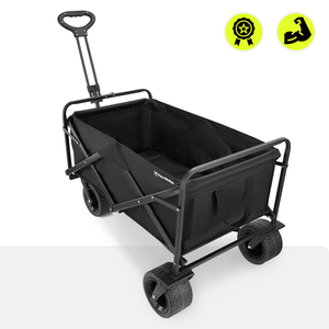 HyperMotion zložljiv invalidski voziček za plažo - črn, 120 kg