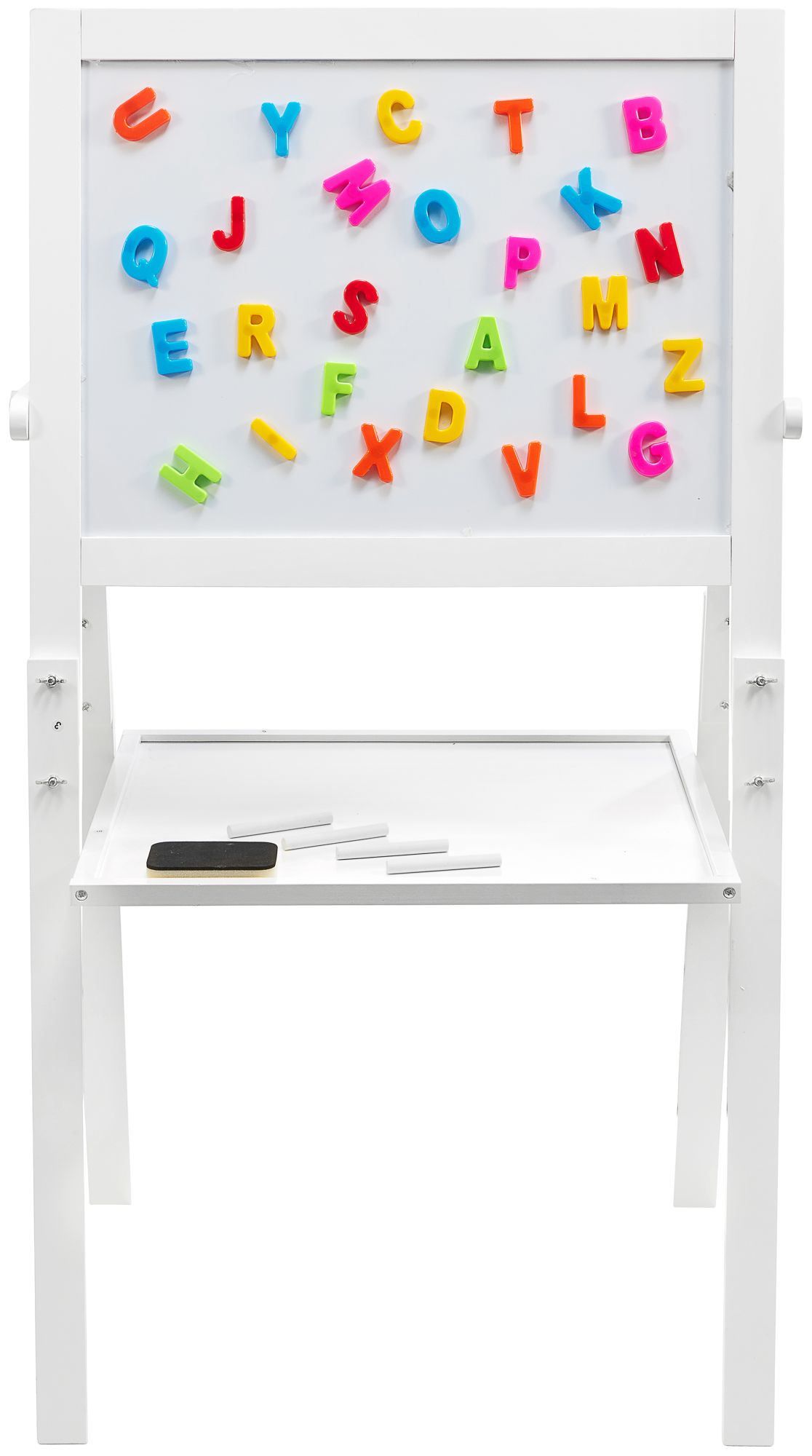 Izobraževalna dvostranska tabla: magnetna in kredna - suho brisanje, lesena, za otroke, zložljiva