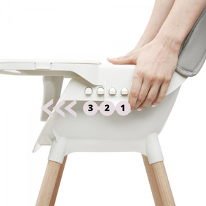 AMELIA stol za hranjenje 3v1 Moby-System, siva