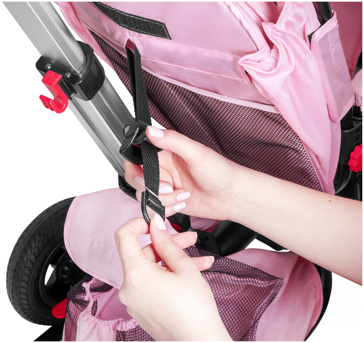 Tobi Velar tricikel + dežna folija - roza