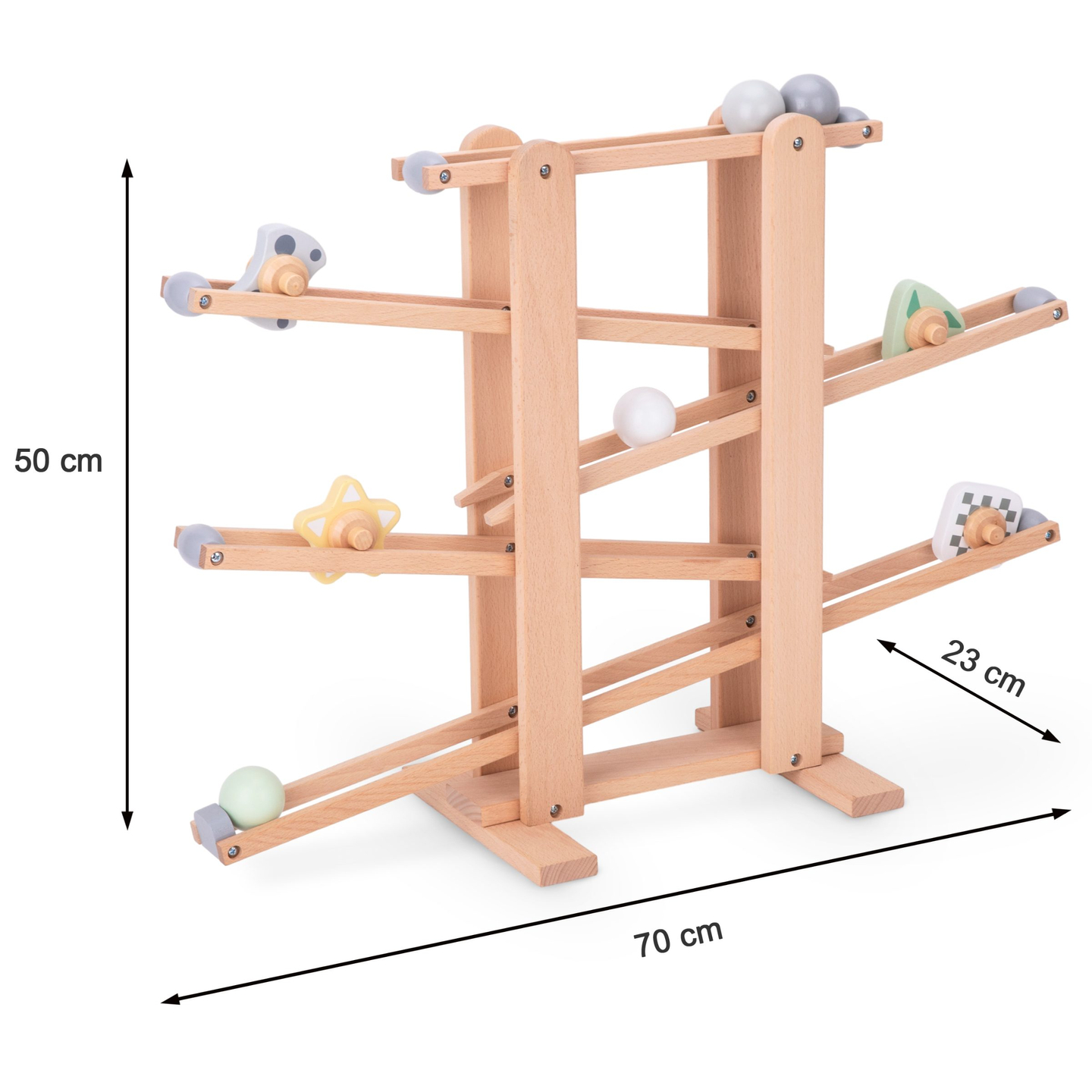 Velika lesena cesta v slepi ulici - tobogan z vrtečimi se elementi