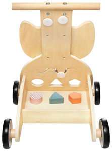 Leseni večnamenski sprehajalnik - tlačilka - voziček z bloki - Sova