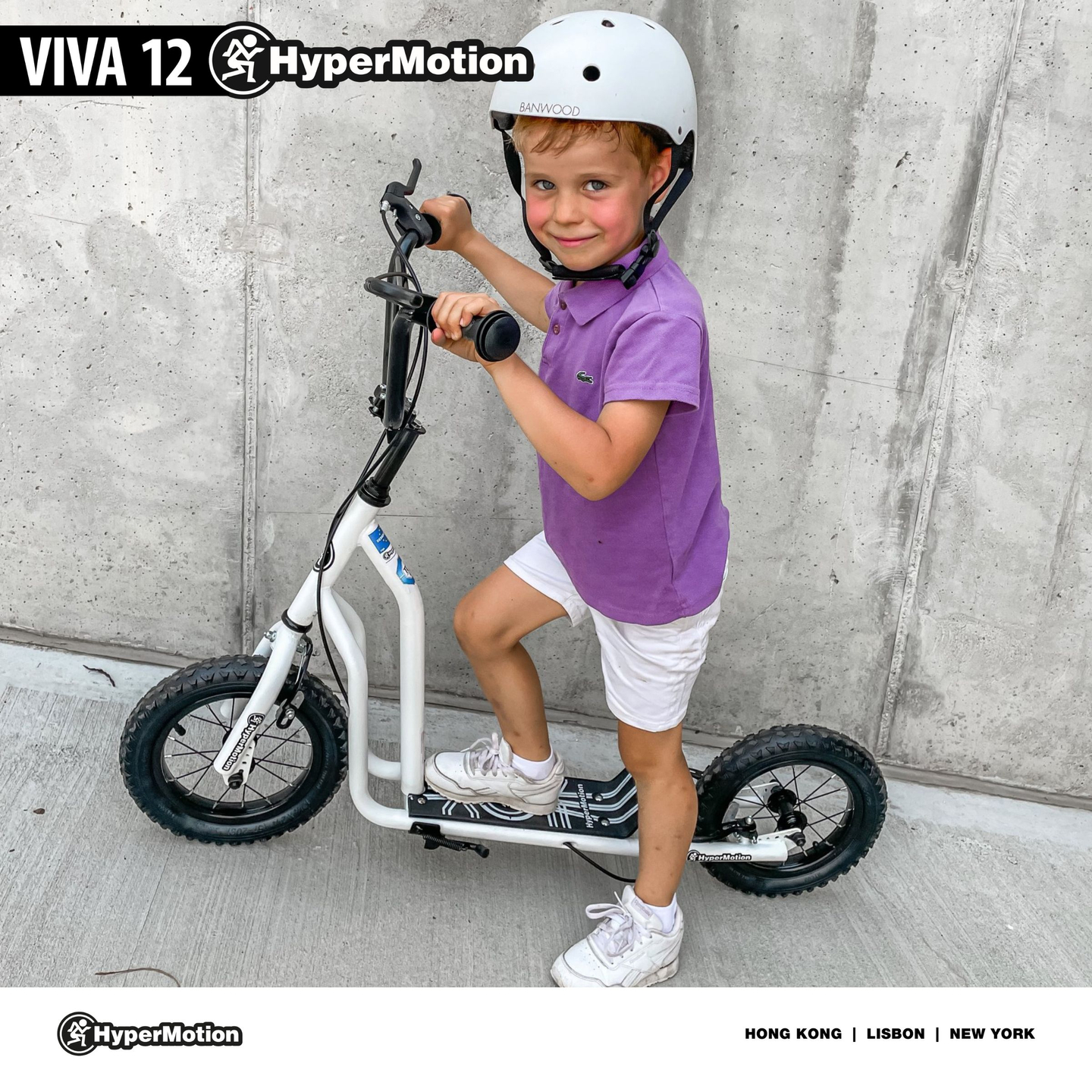 Skuter HyperMotion VIVA 12 (30 cm kolesa s črpalko) - Bela