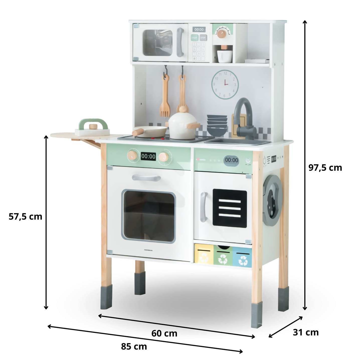 Interaktivna kuhinja s pralnim strojem, pomivalnim strojem in tablo