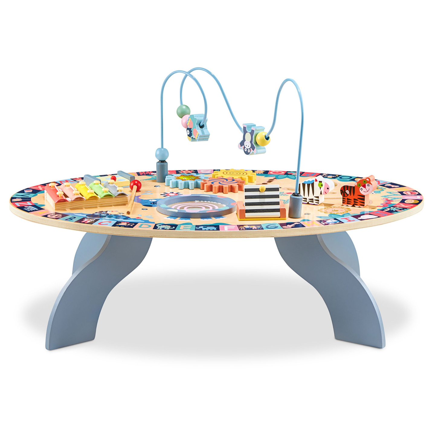 7v1 lesena izobraževalna miza, glasbena, senzorična