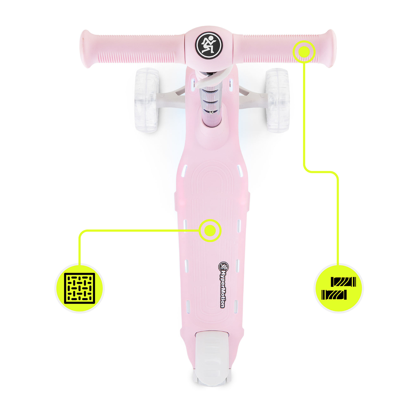 HyperMotion BECKY balansirni skiro - RGB LED osvetlitev, roza