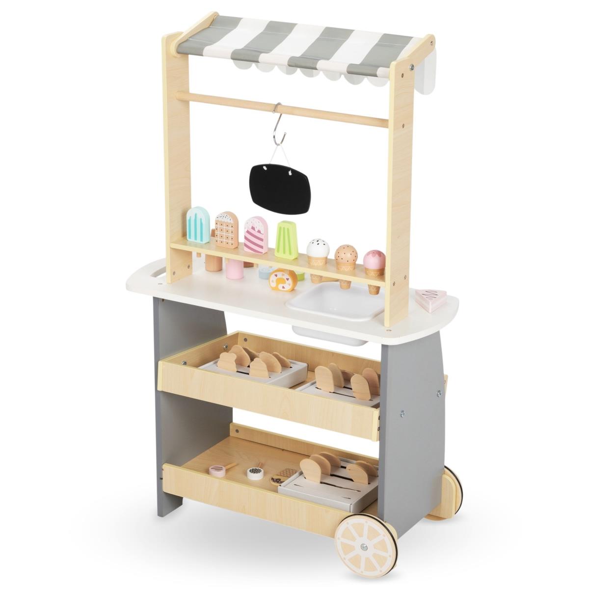 Lesena sladoledarna na kolesih - voziček za sladoled