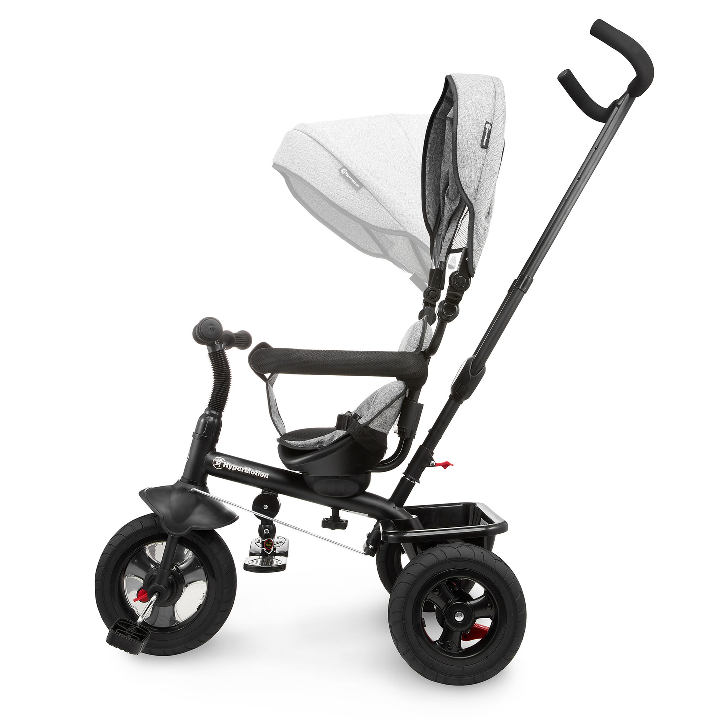Tricikel za otroke od 1 do 4 let - TOBI FREY - siva barva - vrtljiv - kolesa s črpalko + tlačilka