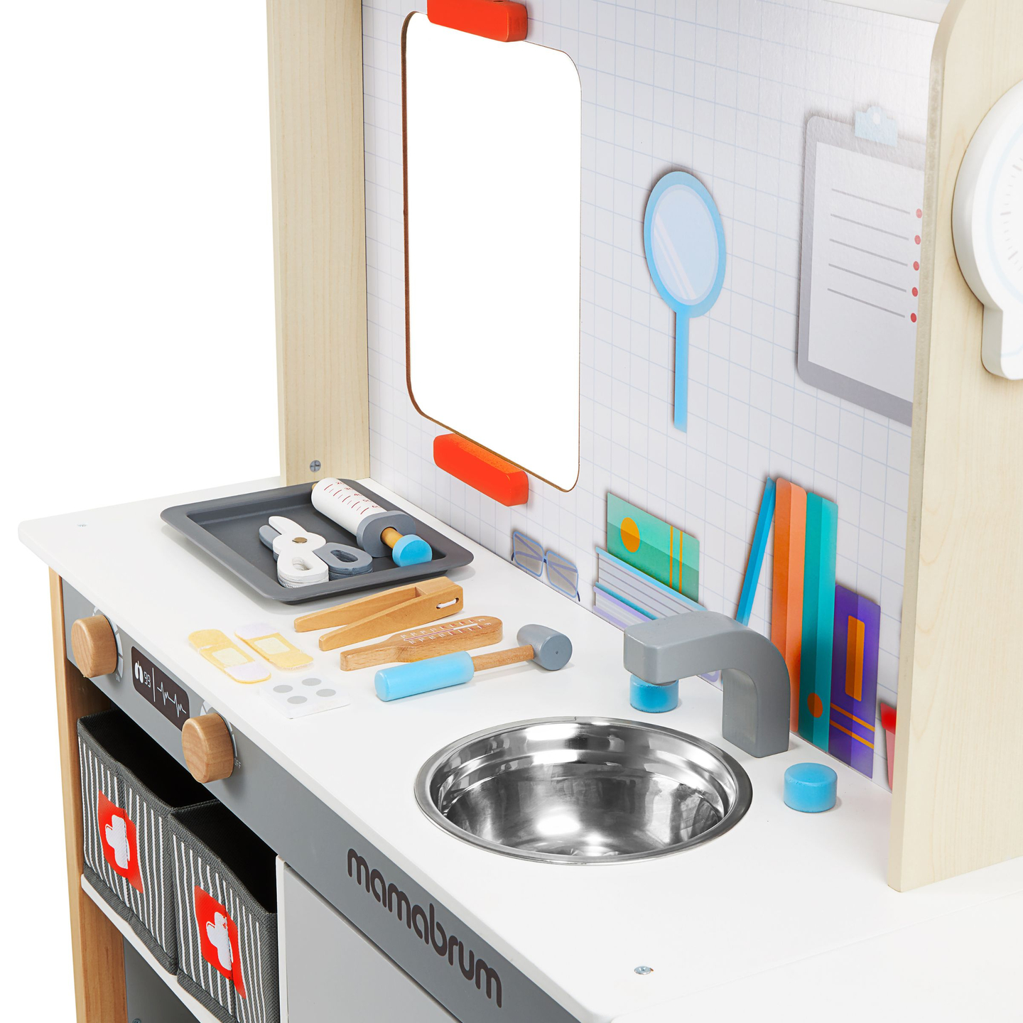 Lesena bolnišnica z zdravniško ordinacijo XXL - zdravniški komplet z dodatki