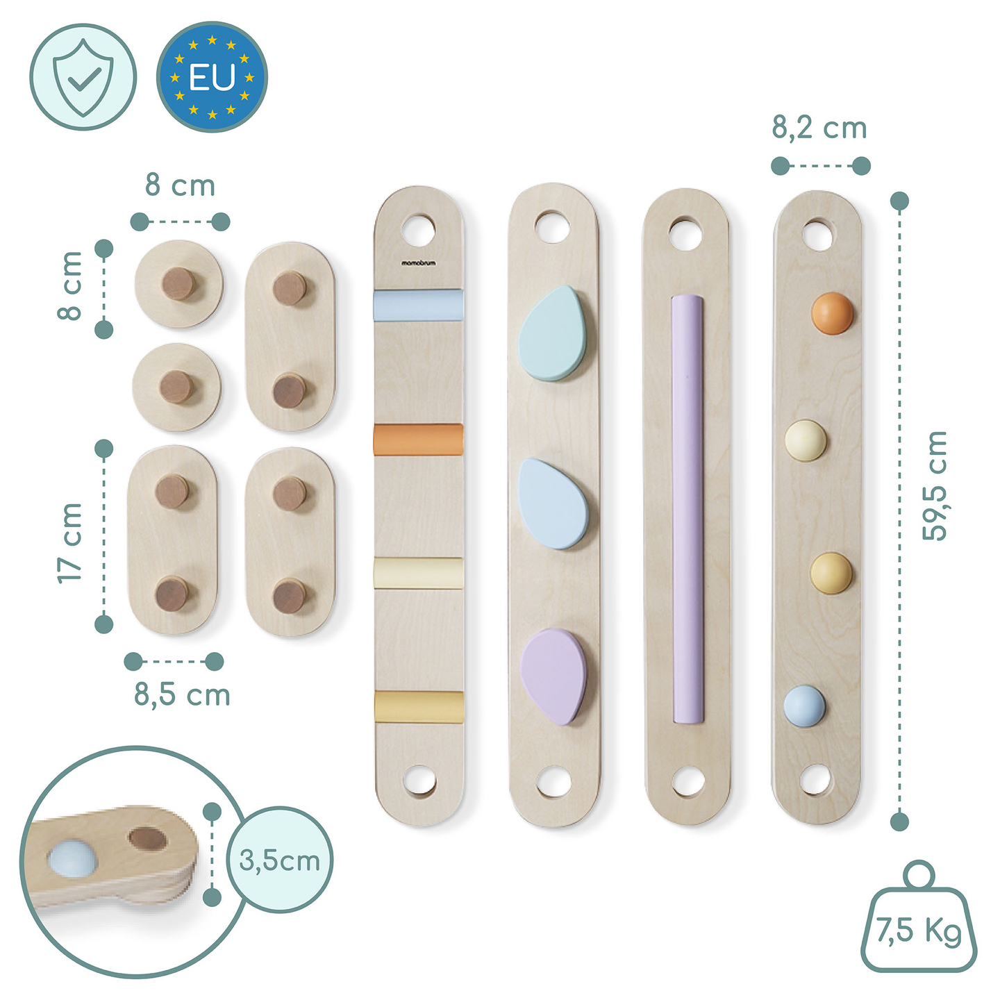 Velika lesena senzorična pot - steza za ravnotežje - 9 elementov
