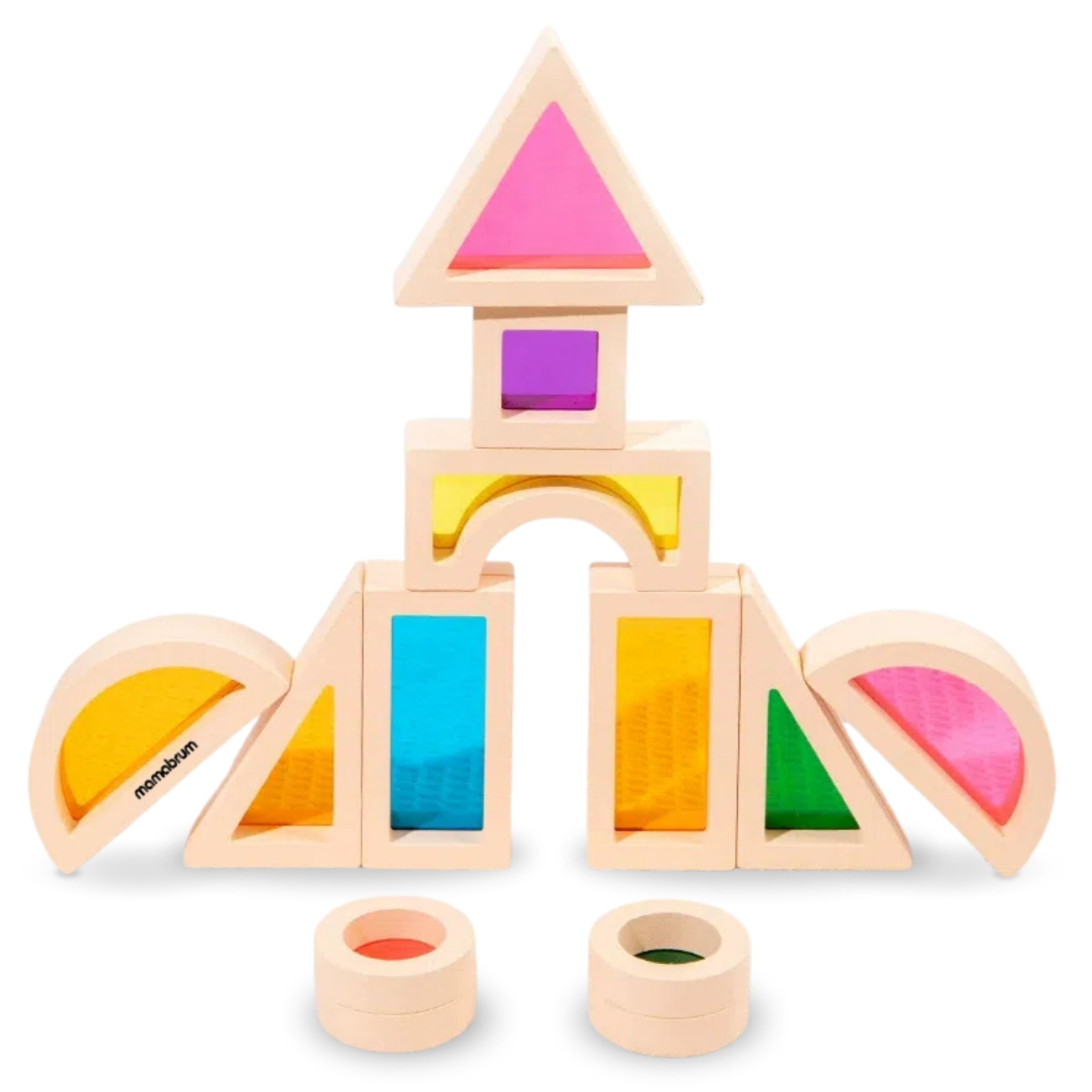 Mavrični leseni bloki - 25 elementov