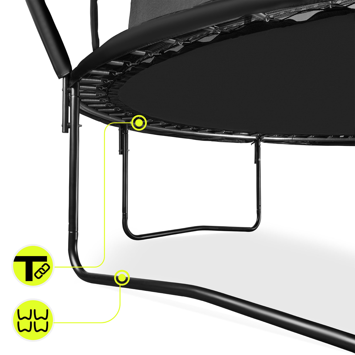 XXL vrtni trampolin za otroke HyperMotion - 366 cm 12FT - z lestvijo in notranjo mrežo - za dom in vrt - 150 kg max