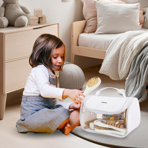 Komplet ličil za otroke - torbica za ličila + leseni dodatki, 15 kosov