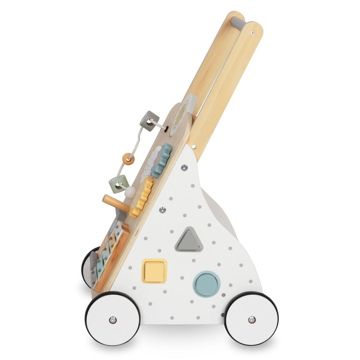 Izobraževalna lesena hodulja 8v1 / potiskalnik za dojenčke - manipulativna tabla