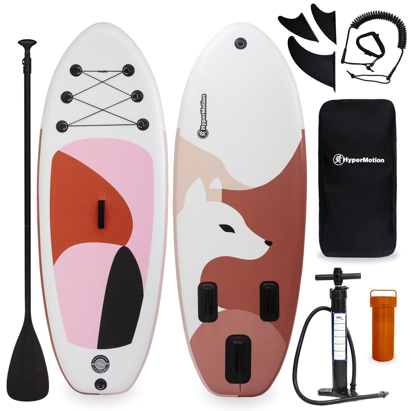 Napihljiva SUP deska za otroke Stand Up Paddle 215cm z veslom - HyperMotion WAVE BOOST PINK 215