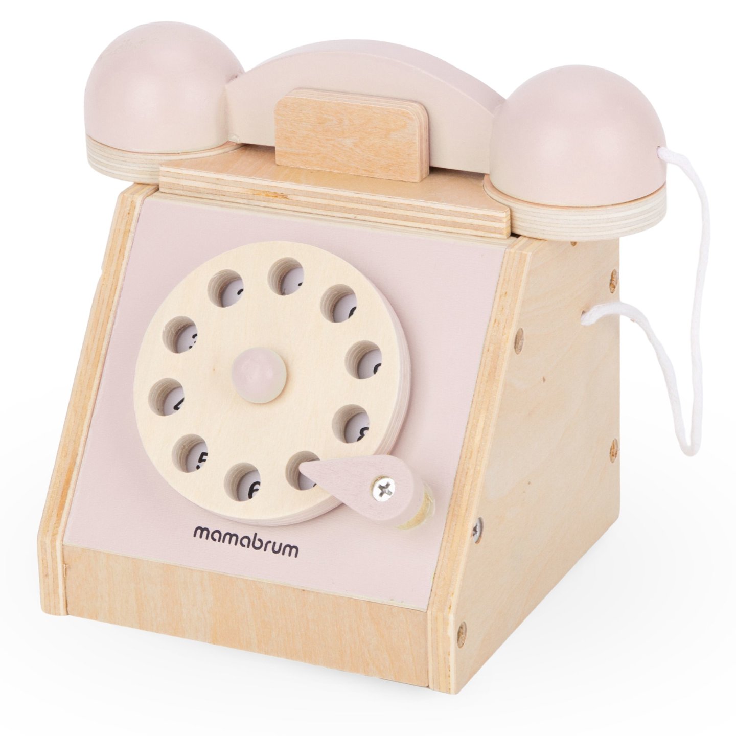 Retro leseni telefon - pastelno roza